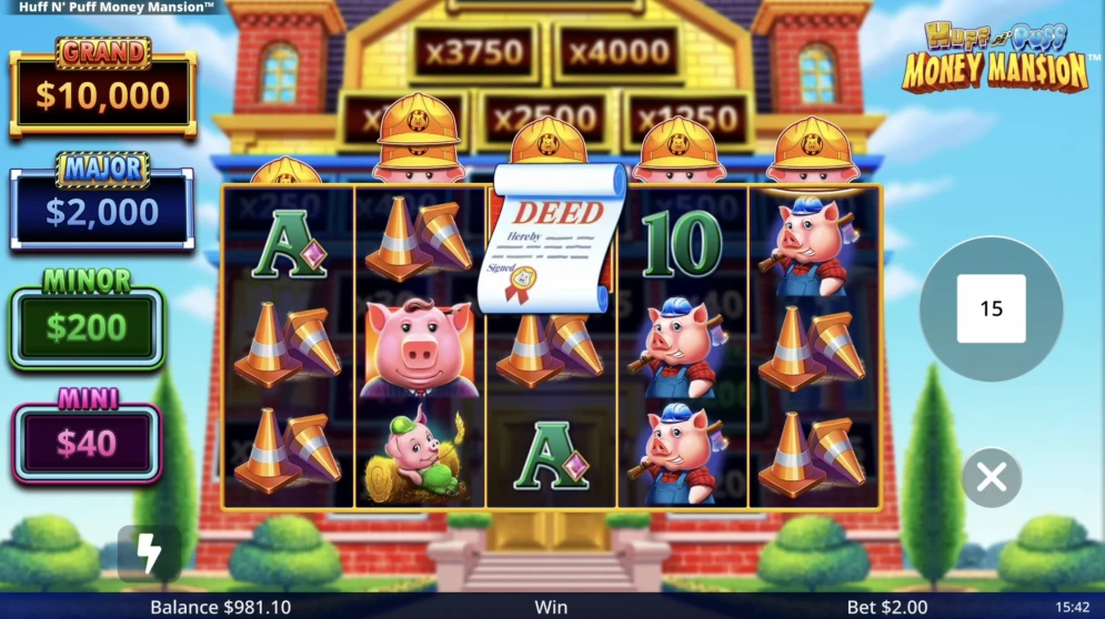Huff N' Puff Money Mansion Slot